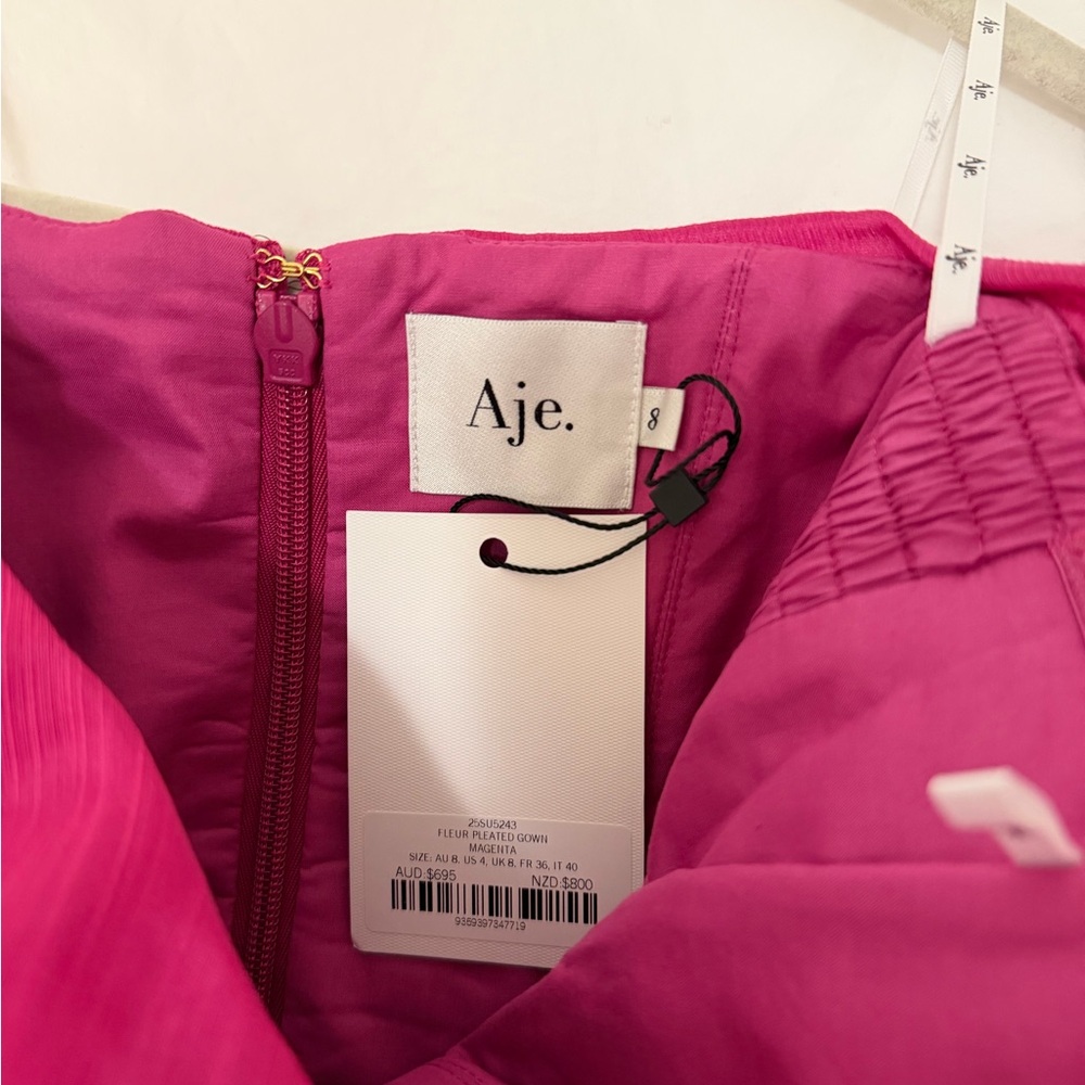 Aje Fuchsia Tiered Ruffle Strapless Maxi Dress - Picture 6 of 6